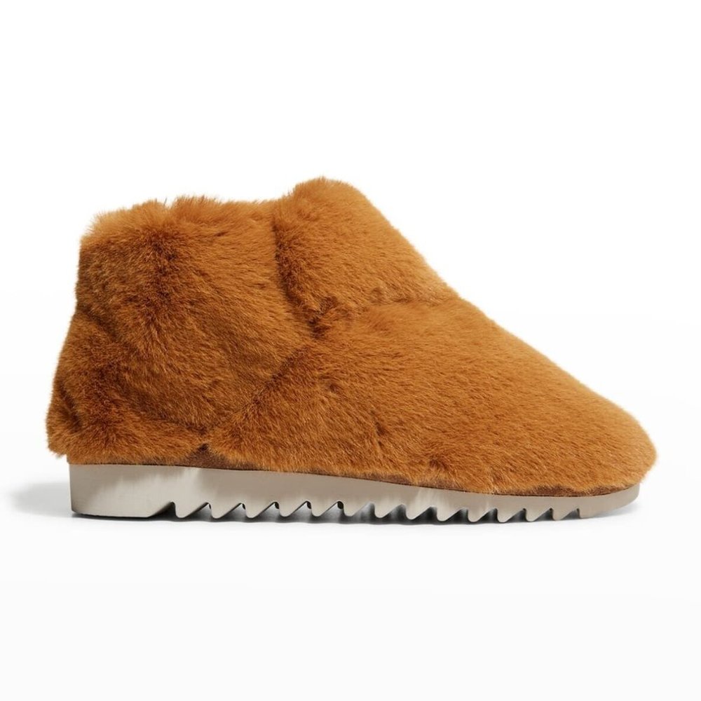 $360 RAG & BONE EIRA FAUX FUR ANKLE snow winter BOOT CAMEL FUZZY 7 (ME17)